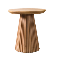 Ensemble de tables basses gigognes en bois de pin massif, plateau géométrique, pieds sculptés cannelés, style Wabi moderne, table d'appoint pour salon
