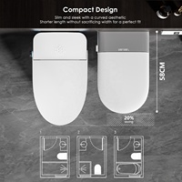 Nouvelle Conception de Toilettes Murales Intelligentes à Cuvette Suspendue sans Bride avec Capteur Intelligent, Télécommande et Chasse d'Eau Automatique