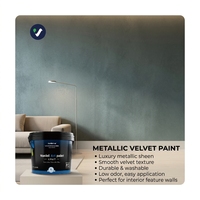 Revêtement liquide acrylique à base d'eau avec mica naturel nacré velours chatoyant, lavable 8000+ cycles, pour application au pinceau, zéro COV
