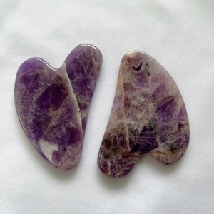 Rouleau de jade naturel violet <span class=keywords><strong>Jaderoller</strong></span>, pierre précieuse de cristal de jade, rouleau de massage facial Gua Sha avec boîte cadeau - Product Image 3