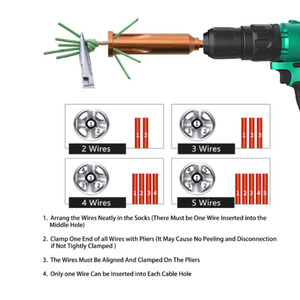 Outil de torsion de fil 4 carrés <span class=keywords><strong>3</strong></span> voies/5 voies dénudeur de fil de câble et torsion pour perceuse électrique - Product Image 5