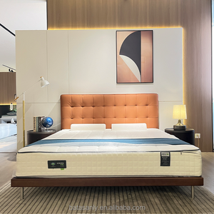Casa camera da letto Set camera da letto moderna Design moderno <span class=keywords><strong>Deluxe</strong></span> letto matrimoniale in pelle letto appartamento Hotel letto - Product Image 1