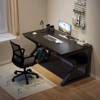 Escritorio de Computadora Metálico Rectangular Simple para el Hogar, Estudio u Oficina, Mesa de Escritorio Pequeña para Estudiantes y Uso en el Dormitorio