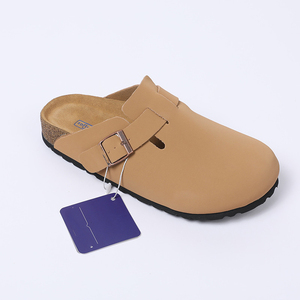 <span class=keywords><strong>Mules</strong></span> en cuir suédé de vache de qualité supérieure avec soutien de la voûte plantaire et semelle orthopédique en liège, chaussures de marche tendance, logo personnalisé, prix de gros - Product Image 5