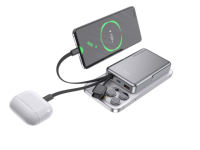 Offre Spéciale : Batterie Externe Magnétique Sans Fil 15W 10000mAh avec Charge Rapide PD22.5W, Chargeur Portable Pliable avec Béquille et Double Câbles LED
