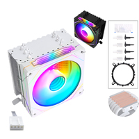 QiuzAim 6 caloducs 12ème génération ventilateur de refroidissement CPU avec lumière 12cm ventilateur de processeur de bureau 4 fils silencieux LGA1200 1155