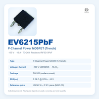 EvolE -150V -13A P-Channel Trench MOSFET TO-263 (D2PAK) Sakelar Beban Sisi Tinggi untuk Catu Daya, Setara IRFR6215TRPBF