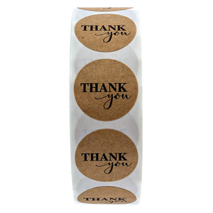 Étiquettes autocollantes imperméables en papier kraft, découpées rondes sur mesure, pour remerciement, scellage d'enveloppes et décoration de cadeaux - Product Image 4