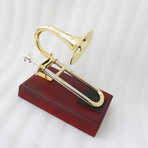 <span class=keywords><strong>Trombone</strong></span> <span class=keywords><strong>Piccolo</strong></span> de Haute Qualité à Coulisse Intégrale, Corps en Laiton Laqué Or, Instrument de Musique Premium en Cupronickel - Product Image 1