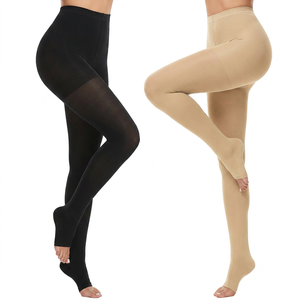 Pantimedias de Compresión Médica de 15-20 mmHg, Unisex, Punta Abierta, Compresión Graduada, Cintura Alta, Soporte - Product Image 1