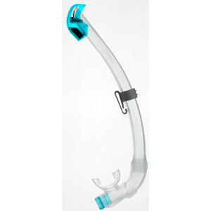 Tube respiratoire de plongée en PVC et silicone SEAL DRY Snorkel Couleur claire/azur - Product Image 4