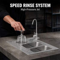 Rinse-verres automatique haute pression en acier inoxydable 304, attache pour évier de cuisine, nettoyeur de bouteilles et verres à vin