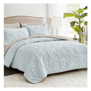 Ensemble <span class=keywords><strong>de</strong></span> literie luxueux 6 pièces, <span class=keywords><strong>taille</strong></span> Queen, jacquard en polyester, couvre-<span class=keywords><strong>lit</strong></span> matelassé 220x240, technique <span class=keywords><strong>de</strong></span> tissage inspirée des hôtels - Product Image 3