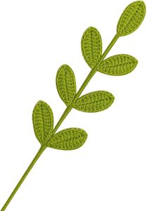 Vente en gros de feuilles et tiges au crochet, branches vertes tricotées à la main, bouquet de fleurs au crochet, plantes artificielles décoratives - Product Image 6