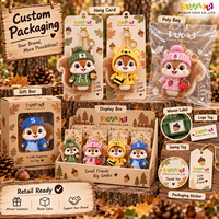 Porte-clés en peluche écureuil Kawaii, mini porte-clés en peluche, couleurs personnalisées pour les boutiques, les cadeaux de fête et les cadeaux saisonniers