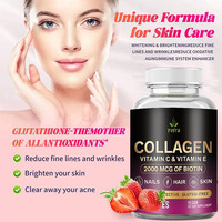 Gommes de Collagène Marin de Haute Qualité, Compléments pour Favoriser la Croissance des Cheveux et des Ongles, et une Peau Saine, avec Biotine et Vitamine C