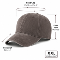 Casquette de baseball XXL personnalisée avec logo, 68 cm, coupe oversize, calotte profonde, 100 % coton sergé, orange, rayée de luxe, style Dad Hat, unisexe, vente en gros