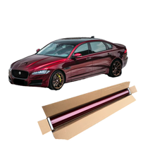Film PPF vinil pembungkus mobil PVC seluruh tubuh merah pabrik dengan fungsi penyembuhan diri & antigores properti berubah warna