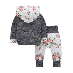 Vente en gros de sweats à capuche pour filles, ensembles de sweats à capuche décontractés à manches longues à fleurs pour tout-petits, sweats à capuche d'automne - Product Image 2