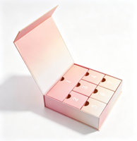 Boîte cadeau calendrier de l'Avent, logo personnalisé, rigide mate, auto-érectible, magnétique, carrée, 7 compartiments, petit cadeau, matériaux recyclés