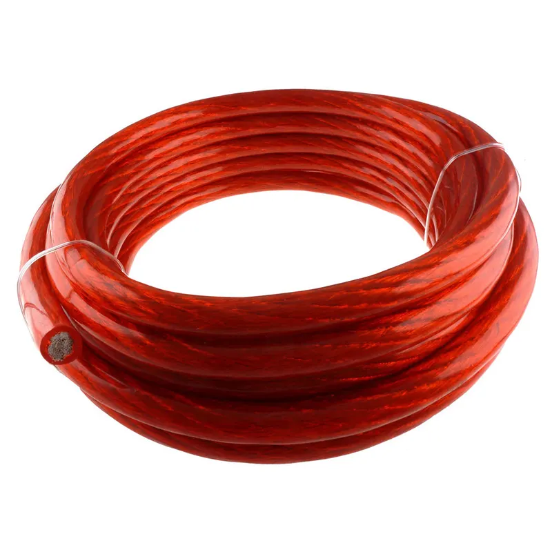 1/0 Gauge 0 AWG Red Power Ground Cable Car Audio Wire Sold By The Foot With Clear PVC Jacket