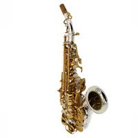 Saxophone soprano courbé Eastern Music SS106C, tonalité Bb, plaqué argent, laque dorée, clés dorées, pour performance de concert