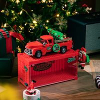 PB PB8849 Juguete de Construcción, Camión de Árbol de Navidad, Modelo de Coche, Educativo, DIY, ABS, Escala 1:32, Juego de Bloques de Construcción, 611 Piezas