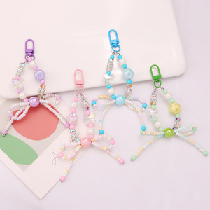 Nuevo colgante de llavero de coche con lazo de arroz de Color sólido, accesorios de cuentas pintados a mano, funda para auriculares, decoración de bolsa - Product Image 4