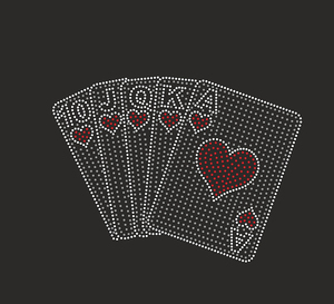 Carta regina di cristallo asso gemma a forma di <span class=keywords><strong>diamante</strong></span> con trasferimento di Bling strass per Poker materiale in vetro trasferimenti di strass su ferro - Product Image 4