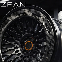 Jantes forgées en fibre de carbone ZFAN en 2 pièces, 15-26 pouces, 5x112 5x114.3 5x120 5x130, jantes concaves profondes pour Ferrari C8 BMW Mercedes