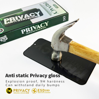 Protection d'Écran Film Anti-Espion pour iPhone 11 12 13 14 15 16 Pro Max, Verre Trempé Mobile Anti-Statique Confidentiel