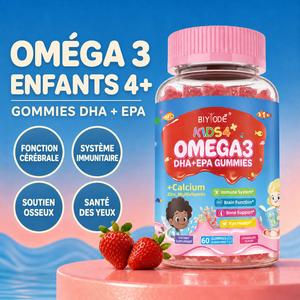 BIYODE Gommes <span class=keywords><strong>Oméga</strong></span> 3 DHA + EPA pour le Cerveau, Saveur Fraise, Très Populaires, Complément de Bien-être, En Stock, Faible MOQ, Vente en Gros Directe Usine - Product Image 4