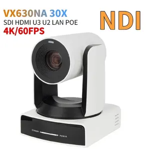 VX630NA 4K NDI Camera 60FPS 30X Optical Zoom AI Auto Tracking PTZ Camera With PoE HDMI SDI USB Tally Lamp For Live Streaming You