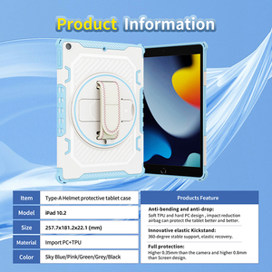 Housse de tablette robuste antichoc hybride TPU pour <span class=keywords><strong>iPad</strong></span> 10.2 7e 8e 9e génération 2019 2020 <span class=keywords><strong>2021</strong></span> dragonne étui de béquille rotative - Product Image 2