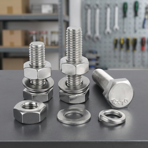 High Quality Stainless Steel Hex Bolts and Nuts Durable Hexagon Head <b>Fasteners</b> for Machinery and Construction - Product Image 3