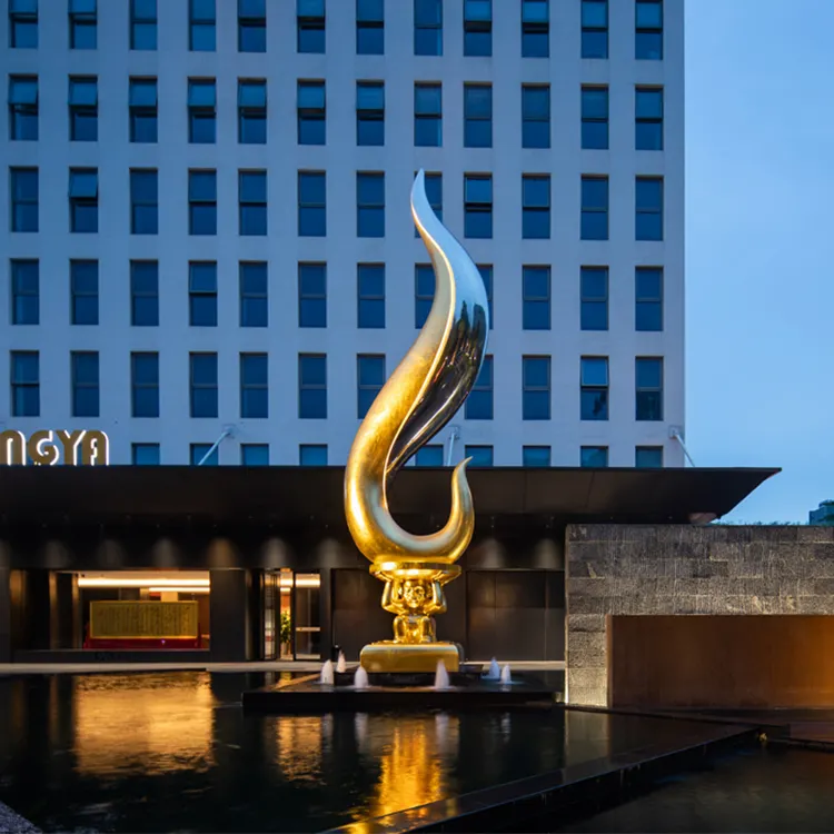 Groothandel Hoge Kwaliteit Moderne Abstracte Metalen Roestvrij Staal Grote Hotel Sculpturen