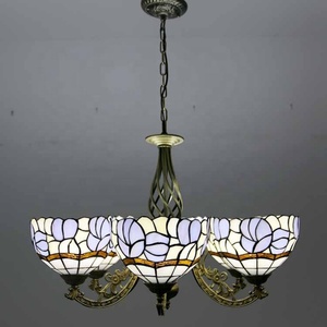 Lámpara Colgante Floral LongHuiJing de 6 Luces, Estilo Tiffany, Vidrio Artístico Teñido, Lámpara Colgante Retro Creativa - Product Image 2