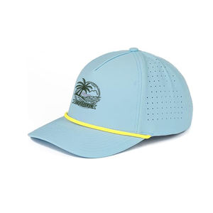 Casquette de baseball personnalisée de haute qualité à 5 panneaux avec logo brodé à séchage rapide Casquette de baseball perforée, imperméable, découpée au laser et percée de trous - Product Image 2