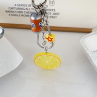 Groothandel Fruit Slice Acryl Sleutelhanger Mini Drankblikje En Ster Kraal Decor Sleutelketting Schattig Citroen Lime Design Tas Charm Hangertje