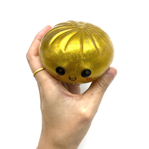 Balle anti-stress dorée scintillante en forme de chignon de 8,5 cm avec remplissage de billes d'eau pour soulager l'anxiété sur le bureau, cadeau pour enfants - Product Image 2