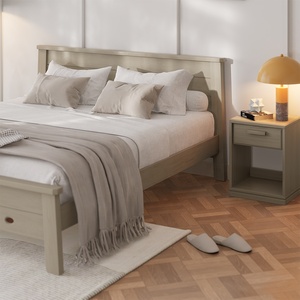 Solo B2B Boori Modern European mobili per camera da letto in legno struttura in legno massello letto matrimoniale Queen Size 150*200 - Product Image 2