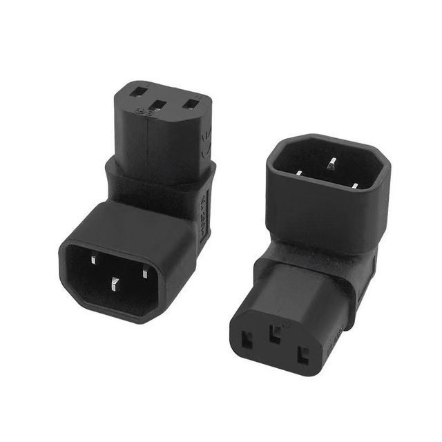 IEC Male C14 to C13 Female 90 Degree Right Angled AC Power Extension Adapter PDU UPS Brand New 3 Pin IEC320 Connector