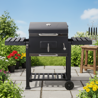 Barbecue à charbon de bois mobile d'extérieur, fumoir d'intérieur pour jardin, idéal pour les rassemblements en arrière-cour et sur la terrasse