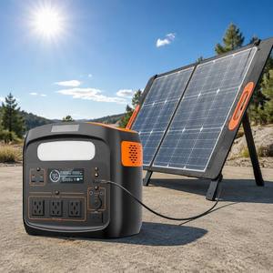 Station d'alimentation portable intelligente 1200W avec double USB-C PD, écran LCD, 3 prises AC, camping, maison, hors réseau - Product Image 4
