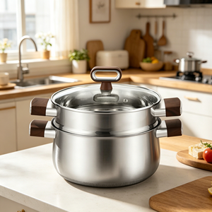 Olla de Cocina FLEY de <span class=keywords><strong>Acero</strong></span> <span class=keywords><strong>Inoxidable</strong></span> 304 Grueso, Multiusos, para Sopa, Guisos y Vapor, Apta para Lavavajillas y Todas las Estufas - Product Image 3