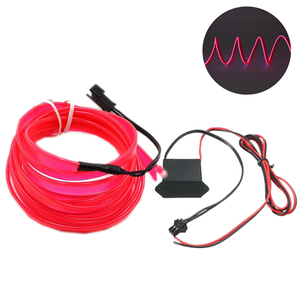 Découpable plat <span class=keywords><strong>EL</strong></span> fil lumière froide voiture 12v Auto accessoires flexible néon lueur led décoration intérieure - Product Image 2