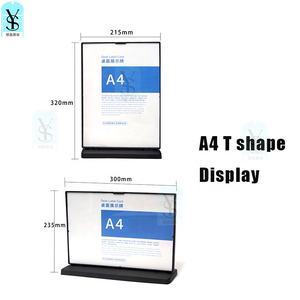 Soporte de exhibición de publicidad de plástico <span class=keywords><strong>PS</strong></span> Soporte de señal de menú de encimera Pantalla de mesa para tiendas minoristas - Product Image 3