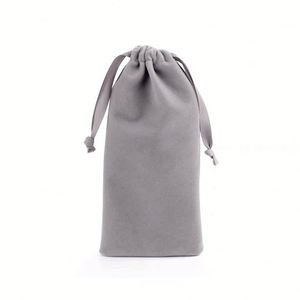 Wholesale Eco-Friendly <b>Folding</b> Velvet Drawstring <b>Bags</b> Custom Logo Solid Color Phone/Charger Storage <b>Bag</b> Long Drawstring - Product Image 2