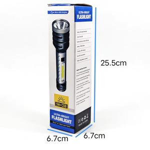 Usb Rechargeable <b>Flashlight</b> 200-300M Beam Distance <b>Led</b> Light Source Camping Outdoor Use Brushed Finish - Product Image 3