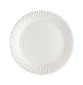 Plato de papel redondo blanco de 8.3 pulgadas, desechable, ligero, blanco limpio, platos pequeños para eventos de catering modernos. - Product Image 1